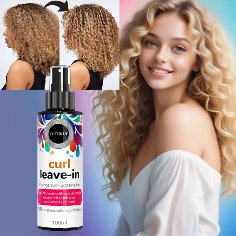 YUITIKUE Leave-In Curl Spray | Frizz Control, Shine & Nourishment