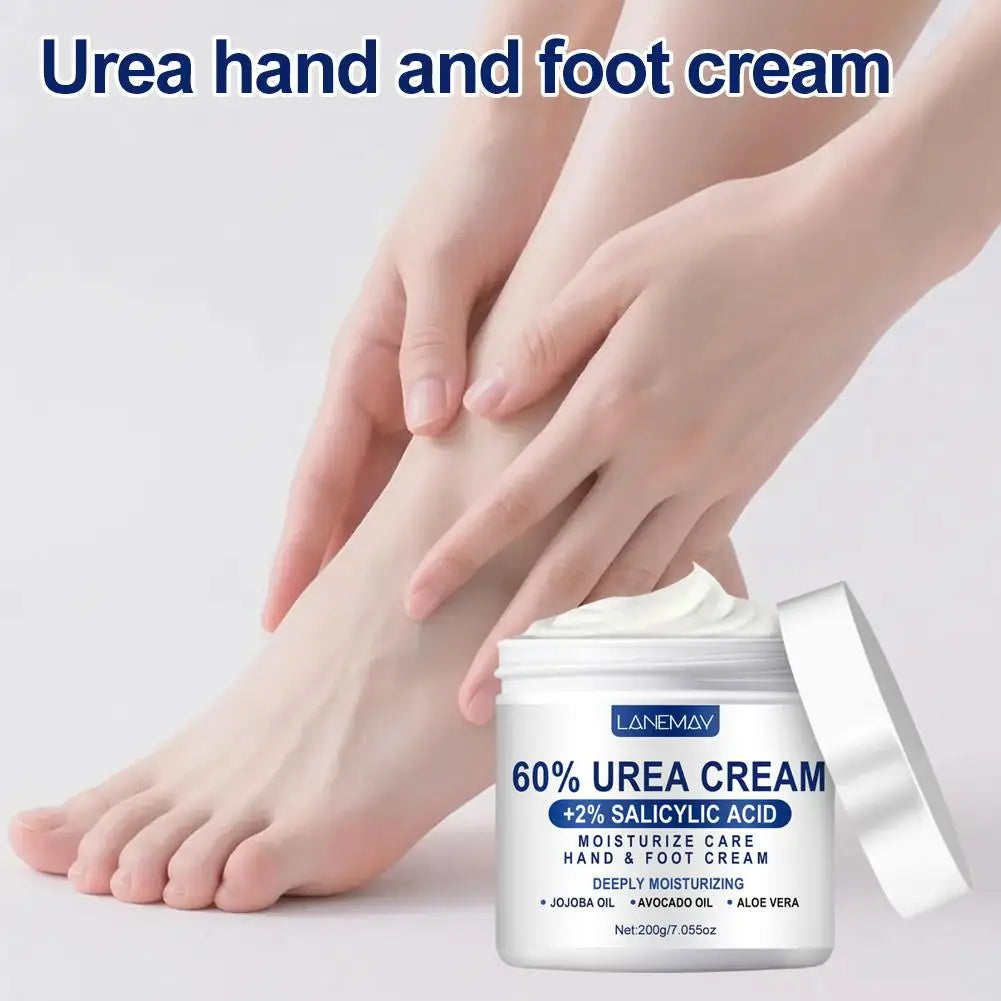 Urea Cream 60% & Salicylic Acid 2%, Foot Cream for Dry Cracked Heels Feet Knees Elbows Hands, Moisturizing Hand Foot Cream 200g Peaceful Pleasures Health and Wellness