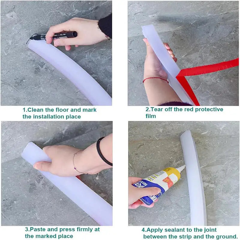 100cm Waterproof Silicone Self-Adhesive Bathroom Edge Protector Strips Anti-Slip Shower Guards for Toilet Bathtub Countertop Peaceful Pleasures Health and Wellness