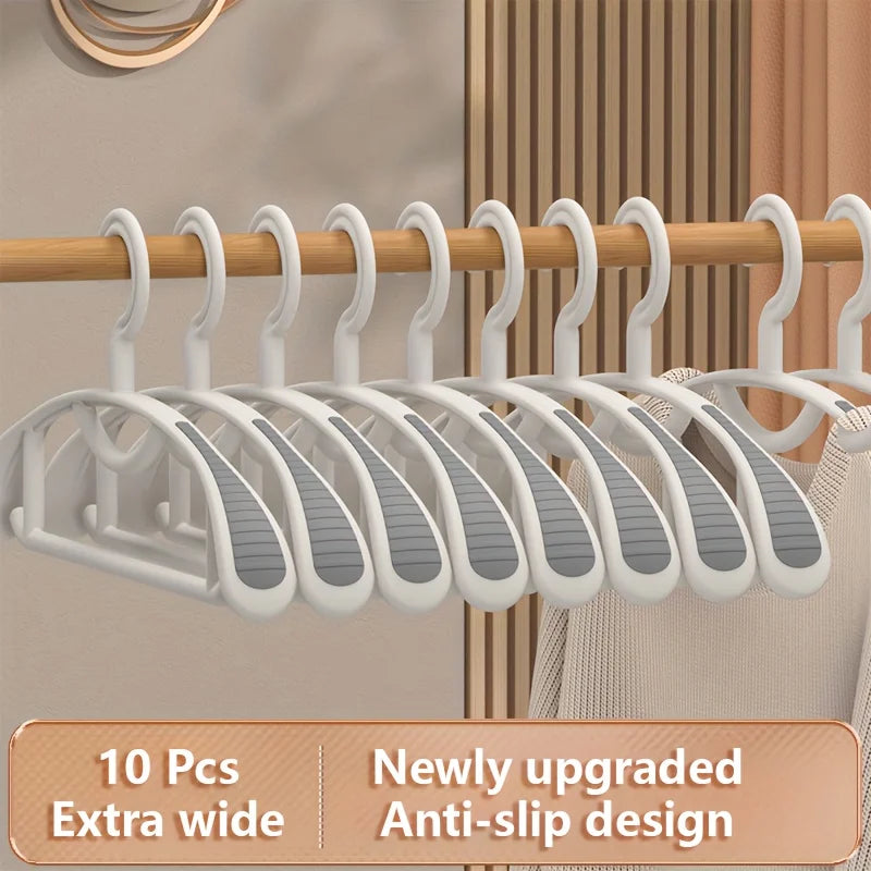 10-Pack Non-Slip Heavy Duty Wide Plastic Hangers for Closet Closet Clothes Hangers Peaceful Pleasures Health and Wellness 10Pcs wide-White