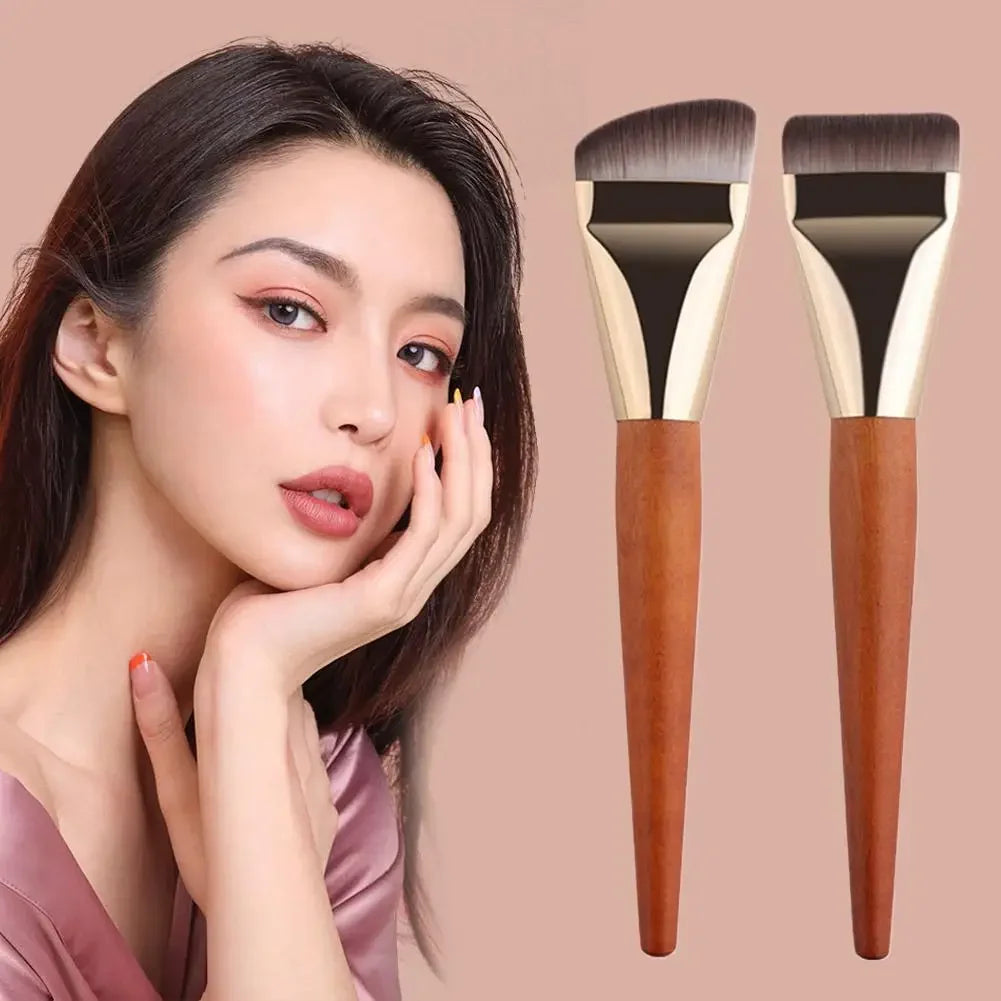Flat Foundation Brush for Liquid makeup, Ultra Thin Face Makeup Flat Brush, Angled Makeup Brush for Blending Cream, Base Brush Peaceful Pleasures Health and Wellness