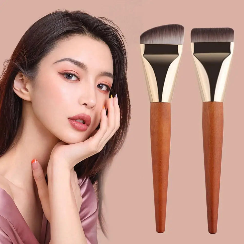 Flat & Angled Foundation Brush – Liquid, Cream & Powder Makeup