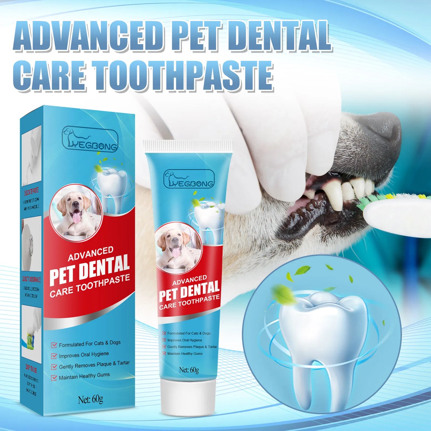 YEGBONG Pet Edible Toothpaste – Dog & Cat Oral Care 60g