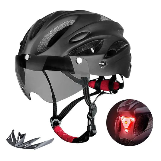 X-TIGER Adult Bike Helmet with LED Tail Light | 58–62cm Cycling Helmet Oasis Select