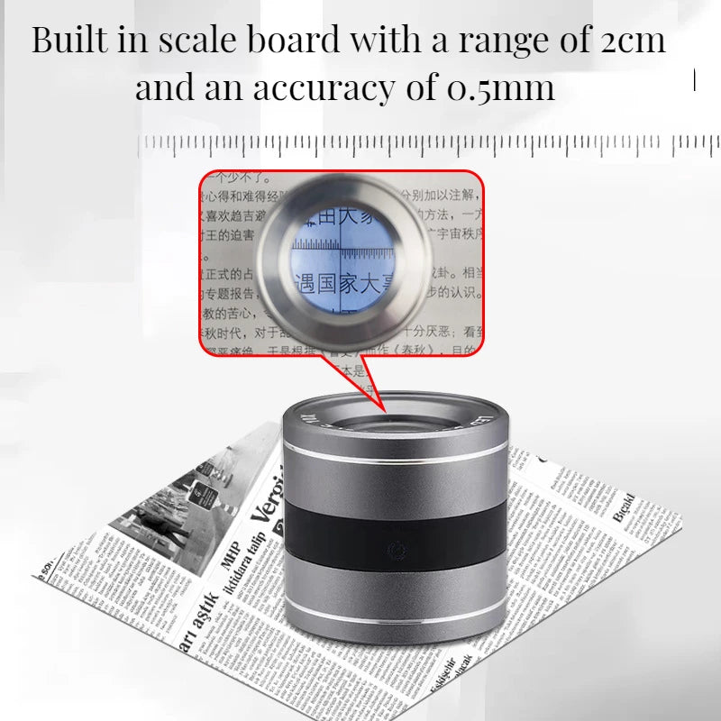 10X Cylindrical Scale Magnifying Glass with Led Uv Light Magnifier Loupe Printing Cloth Magnifier Lupe Jewelry Appraisal Peaceful Pleasures Health and Wellness