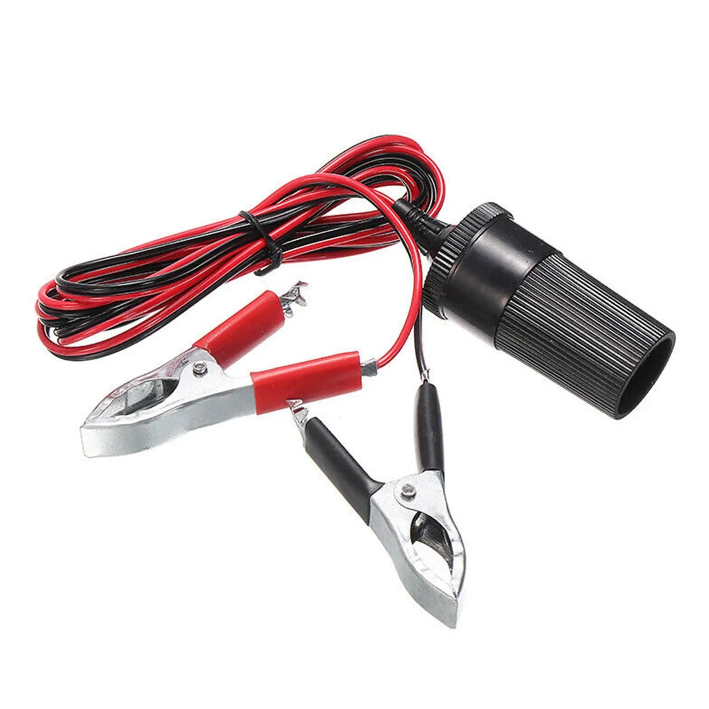 Car Battery Terminal Clamp Clip-on Cigarette Lighter Car Accessories 12V 15A Female Batteries Socket Plug Power Socket Adaptor Peaceful Pleasures Health and Wellness A
