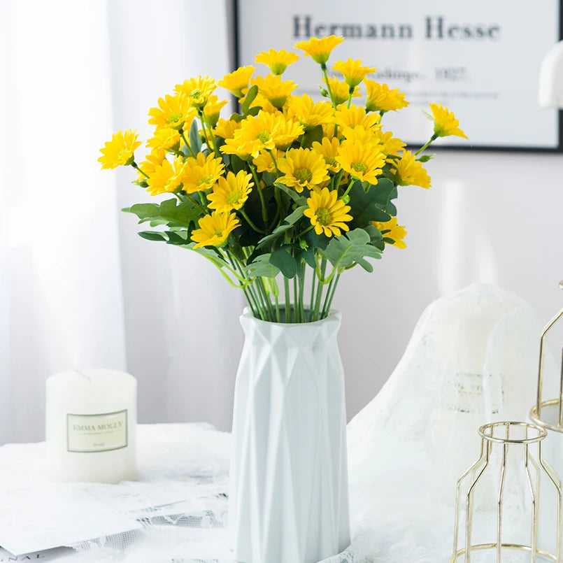 21-Head Silk Daisy Bouquet | Artificial Flowers Home & Wedding