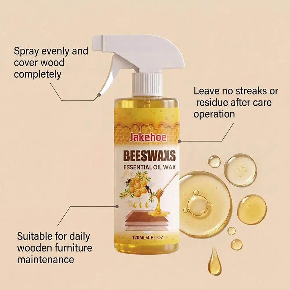 Wood Polishing Beeswax Spray Wooden Furniture Care Renew Shine Waterproof Anti-Crack No Residue Easy Apply Home Care Supplies Peaceful Pleasures Health and Wellness