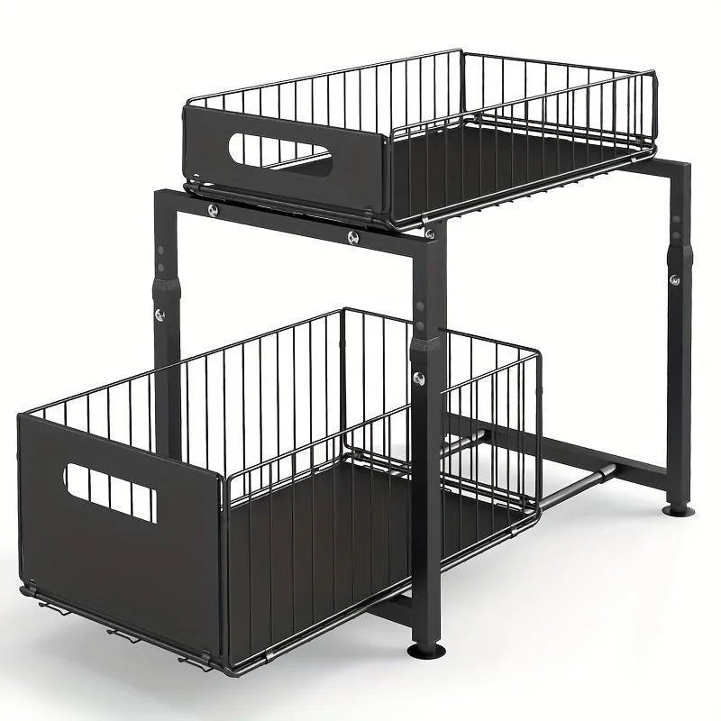 2-Tier Pull-Out Under Sink Organizer | No-Drill Cabinet Storage