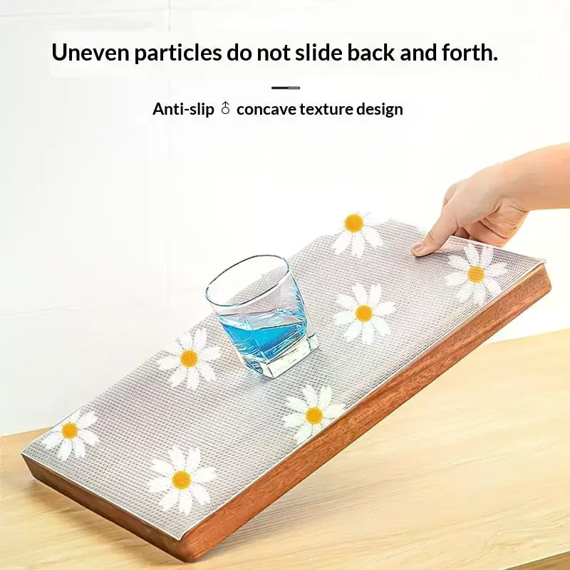 Floral EVA Drawer Mat – Waterproof Non-Slip Cabinet Liner