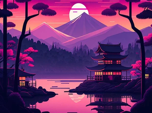 RUOPOTY Painting By Numbers For Starter Kit Thick colored Chinese style landscape architecture For Home Decoration Peaceful Pleasures Health and Wellness 9945632 50x70cm Unframed