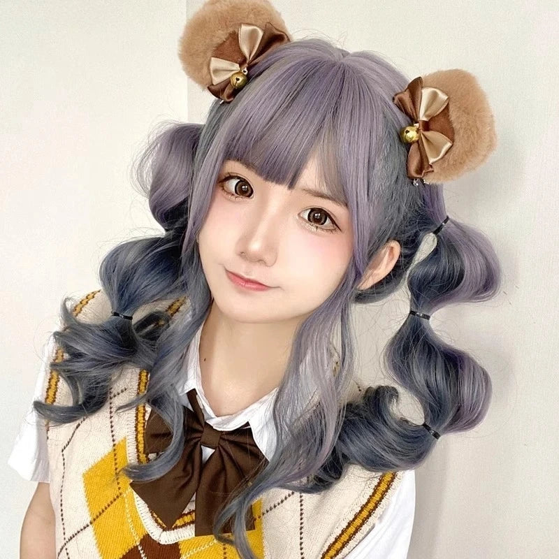 Animal Ear Hairpins Fashion Creative Hair Accessories Double Bowknot Bell Bear Ear Clips Lolita Kawaii Cosplay Barrette Decor Peaceful Pleasures Health and Wellness