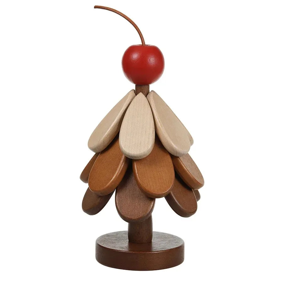 Christmas Tree Wooden Trivet & Heat Insulation Mat | Foldable Pot Pad – Star & Cherry Style