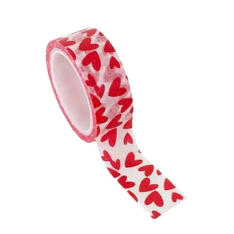 1 Roll DIY Decorative Paper Craft Tape Red Love Heart Pattern