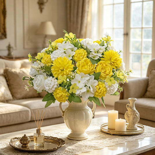 Artificial Silk Hydrangea Rose Bouquet | Home & Wedding Decor Artificial Flower Bouquet Peaceful Pleasures Health and Wellness