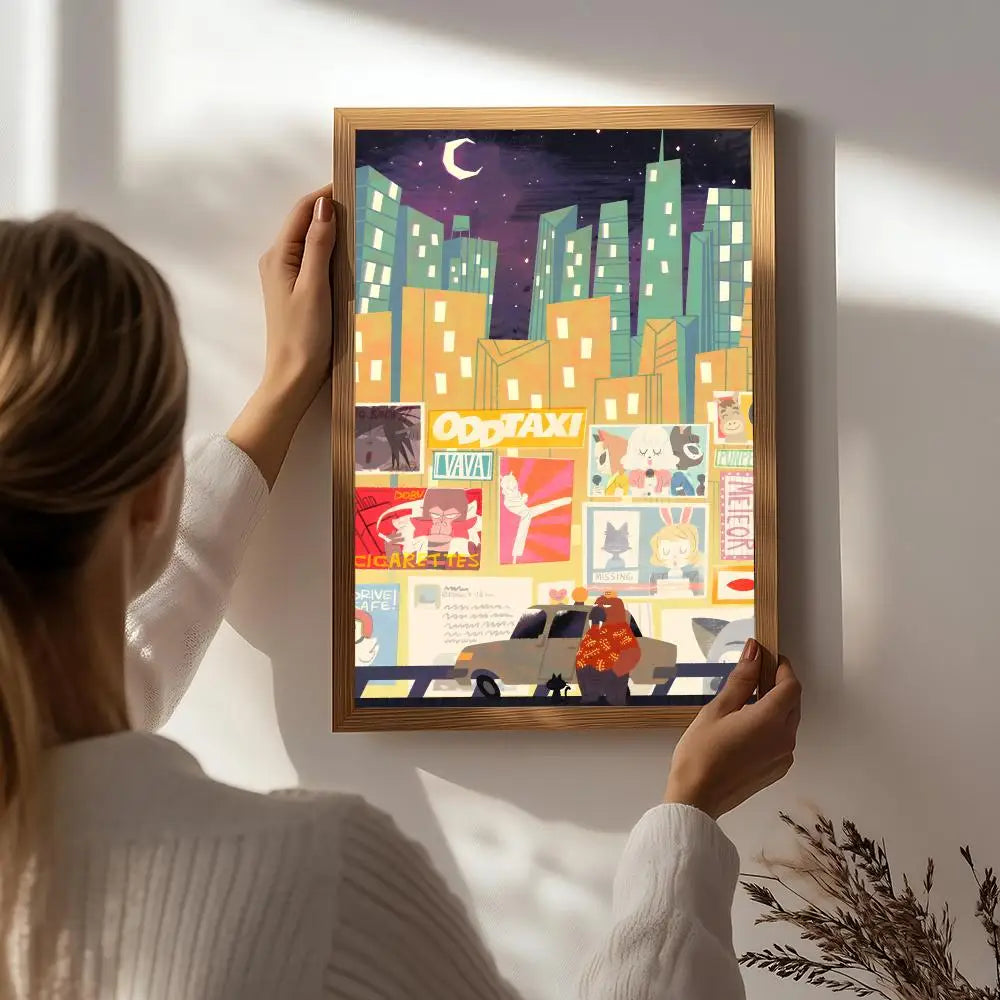 Anime O-Odd Taxi Poster HD Self Adhesive Waterproof Wall Art Ideal for Home Office Dorm Bedroom Great Gift Peaceful Pleasures Health and Wellness White9 40X50cmNoframe