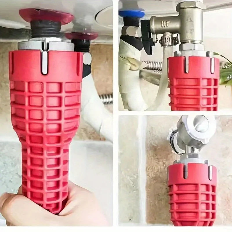 [Universal Fit Bathroom Faucet Wrench] 1pc High-Grade 5-in-1 Multifunctional Sink Wrench - Durable Plastic, Universal Fit for Peaceful Pleasures Health and Wellness