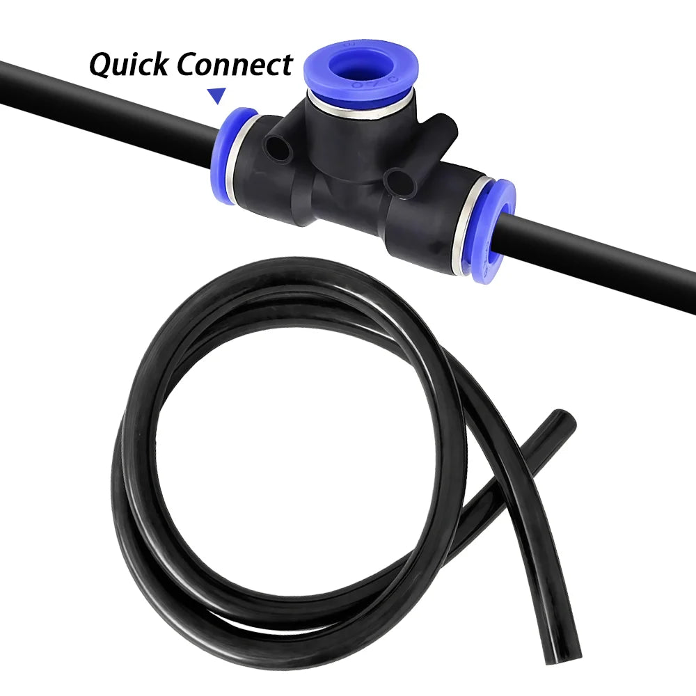 10/20/30/50M OD-6mm 8mm 12mm Black PE 4/6mm 5/8mm 9/12mm Drip Irrigation Pipe 3/8" 1/4" Watering Tube Garden Hose Pressure-Proof Peaceful Pleasures Health and Wellness