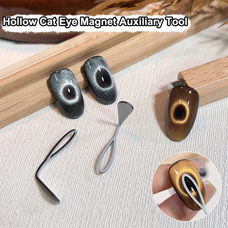 Hollow Shaped Cat Eye Magnet Multi-Function Nail Art Tool Use With Magnet And Cat Eye Gel Polish Hollow Design Nail Accessories Peaceful Pleasures Health and Wellness