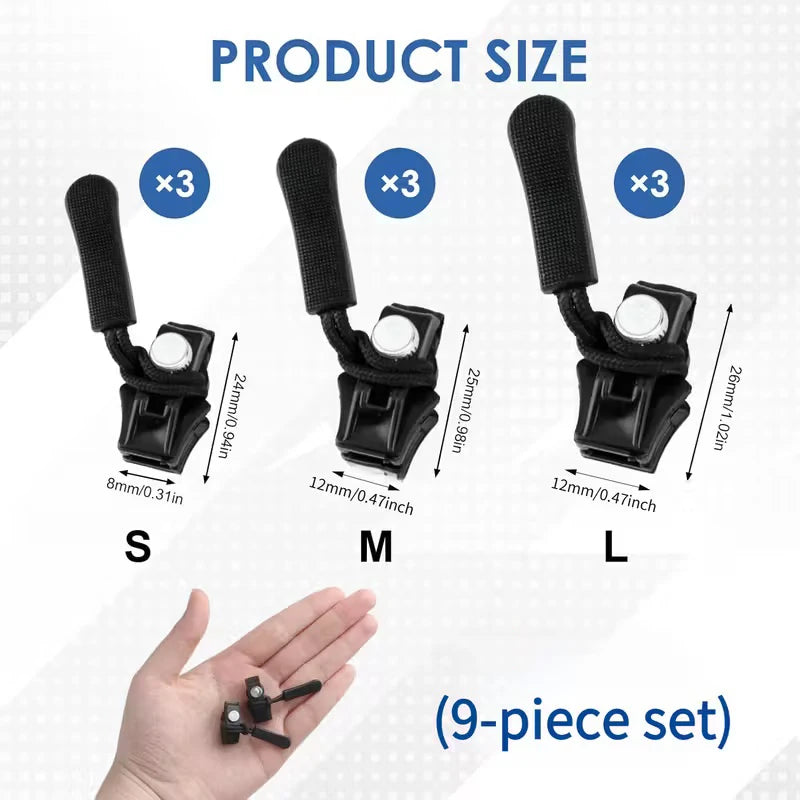Universal Zipper Repair Quick Instant Detachable Head Replacement