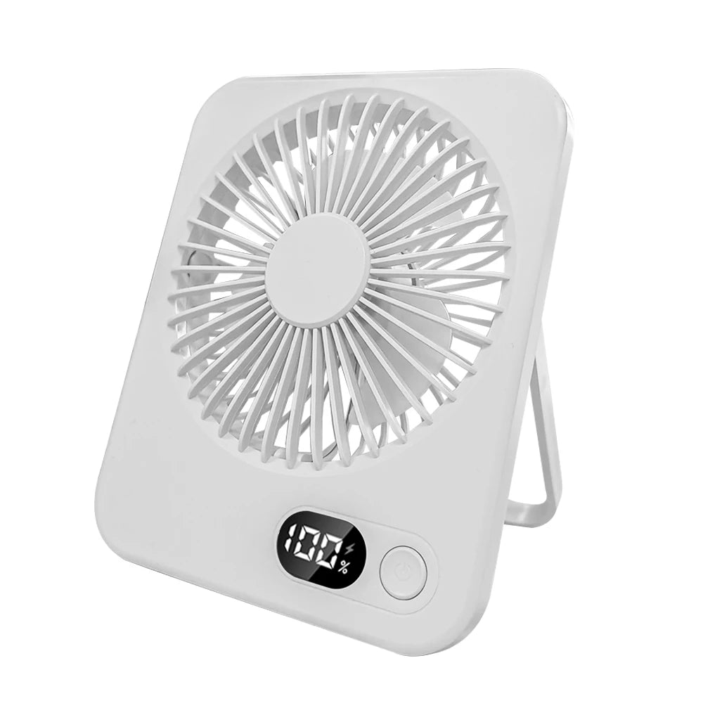 Mini Portable Desk Fan USB Rechargeable Foldable Table Fan Camping Ceiling Fan 5 Speed Wind Air Circulation Wall Hanging Fan Peaceful Pleasures Health and Wellness White