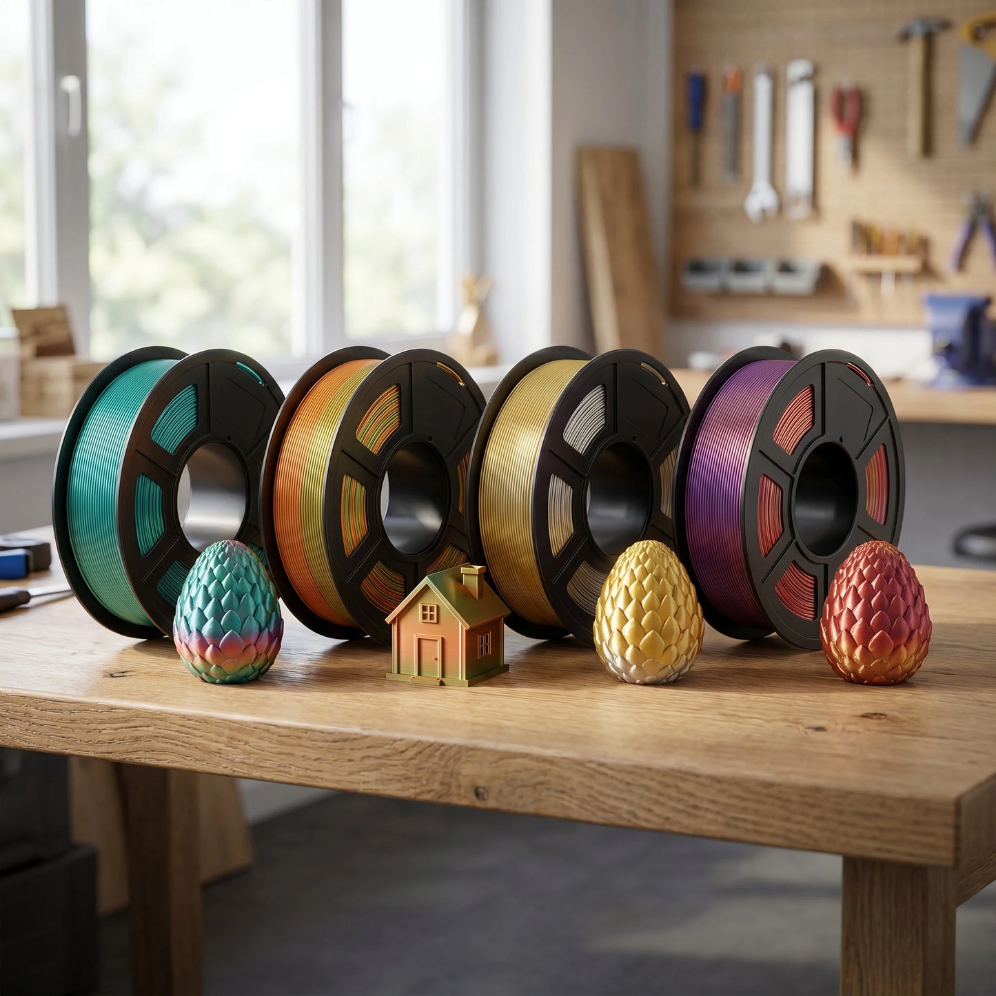 Silk Rainbow PLA Filament 1.75mm Triple Color | DINGSUN 3D