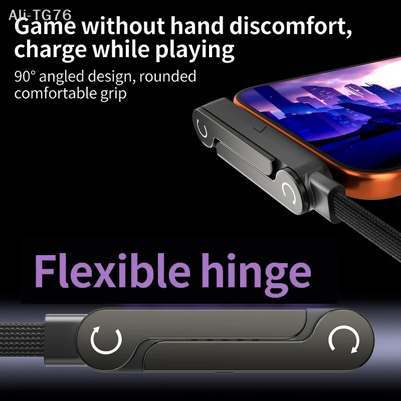 240W USB-C Fast Charging Cable with Foldable Phone Stand