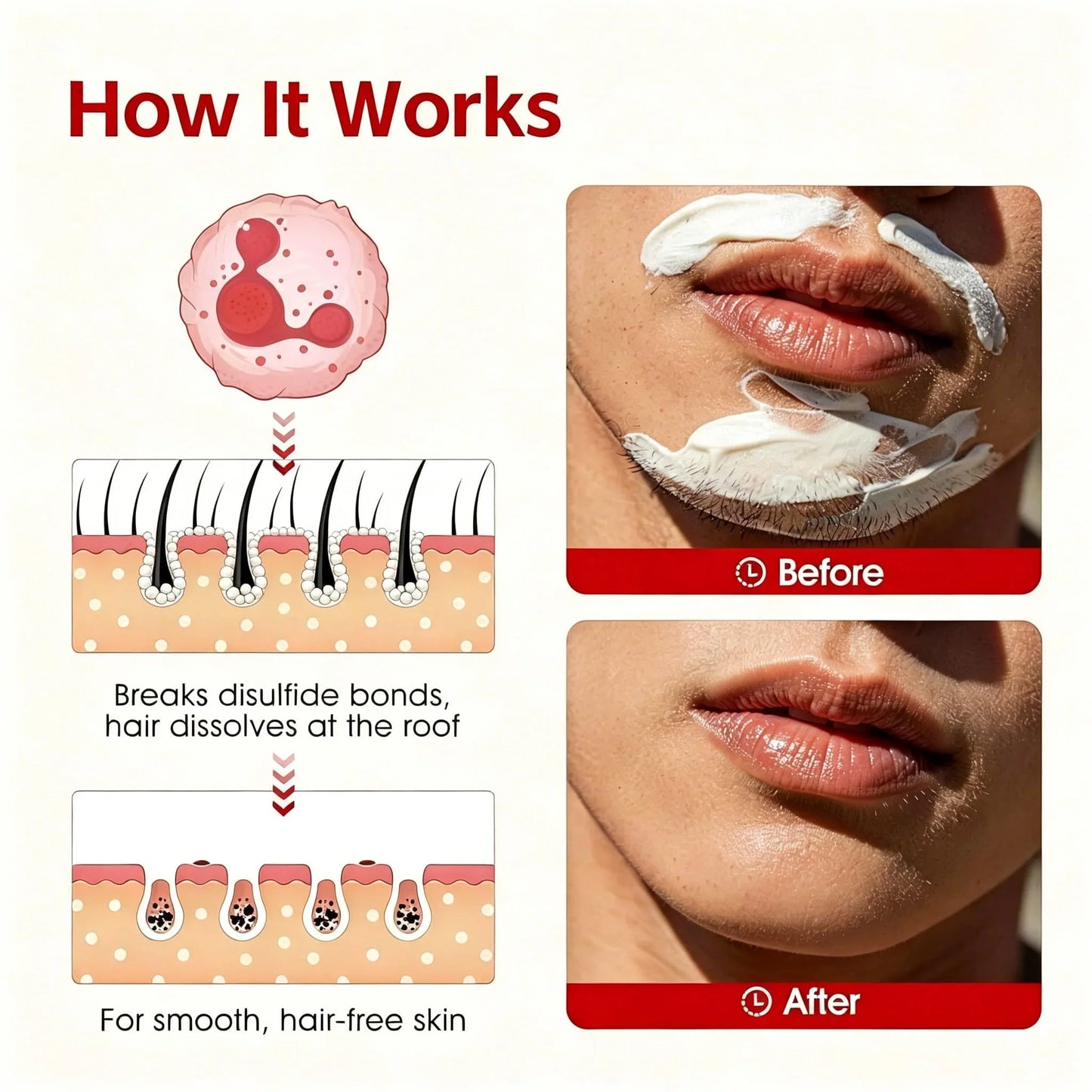 Eelhoe Facial Hair Removal Cream Kit for Women – Face & Lip