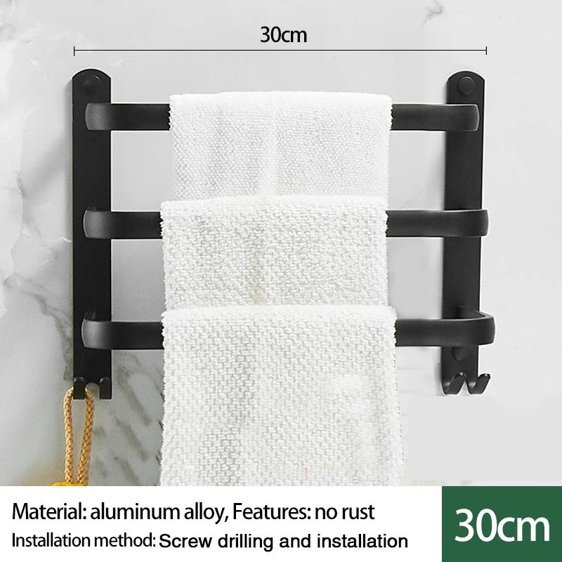 Wall-Mounted Aluminum Towel Rack | 1, 2 & 3 Bar Options