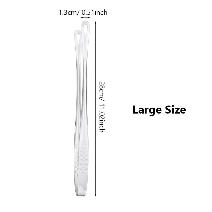 Stainless Steel BBQ Tongs Set – Anti-Slip, 2 Sizes