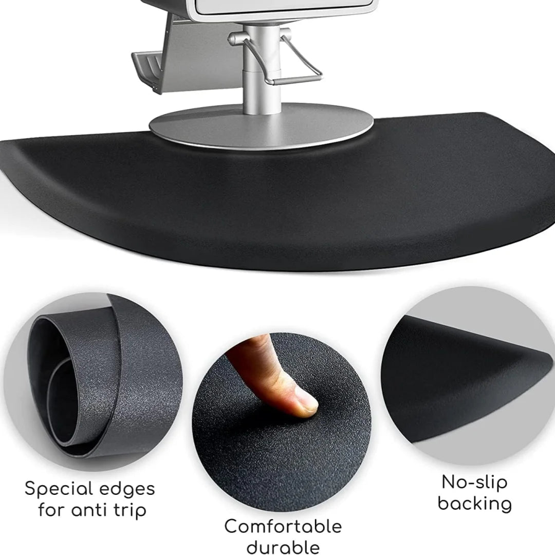 Premium Salon Chair Mat Anti-Fatigue Hair Cutting Cushion for Barber Durable Non-Slip Half-Round Design, Ideal for Hairdressers Peaceful Pleasures Health and Wellness