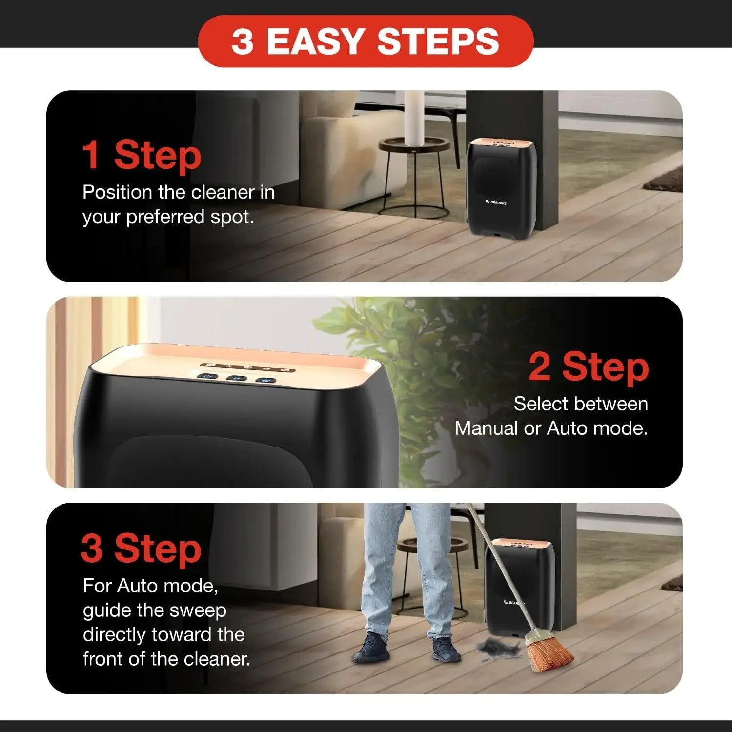 Touchless Electric Vacuum Dustpan with Nozzle – Hands-Free Floor Cleaning Peaceful Pleasures Health and Wellness