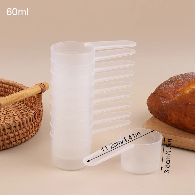 10-Pack Transparent Measuring Spoons 15/25/30/35g ML Scale