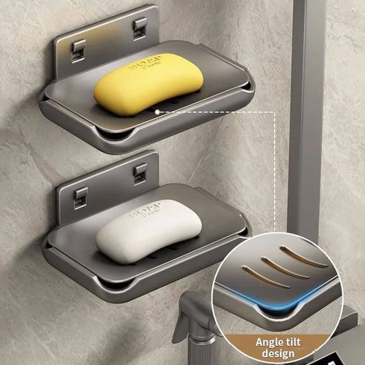No-Drill Bathroom Corner Rack – Metal Wall-Mounted Soap Holder Bathroom Corner Rack Peaceful Pleasures Health and Wellness