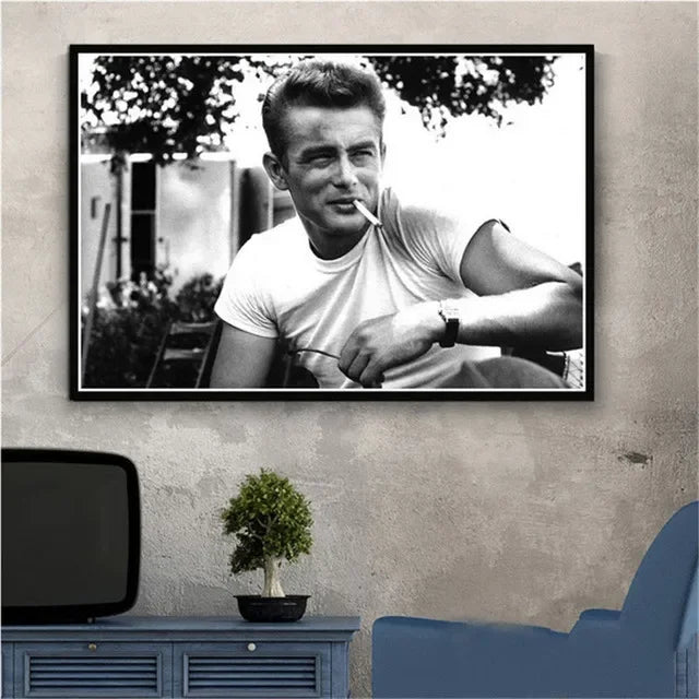 Scandinavian Minimalist Wall Art James Dean Movie Actor HD Canvas Painting Poster Print Home Bedroom Living Room Decoration Peaceful Pleasures Health and Wellness