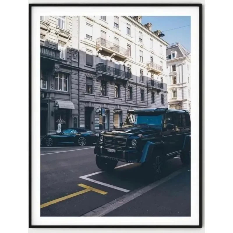 Wall Art Canvas Painting Modern Black Car Nordic Street Luxury Car Poster Black And White Pictures Home Decoration Living Roo Peaceful Pleasures Health and Wellness 6 40x50cm