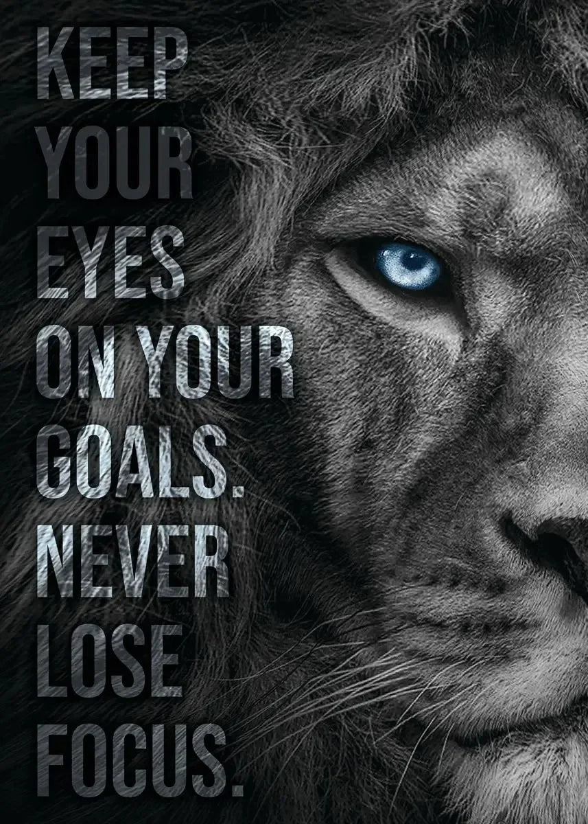 Mindset Is Everything Canvas Wall Art | Lion Wolf Tiger Poster