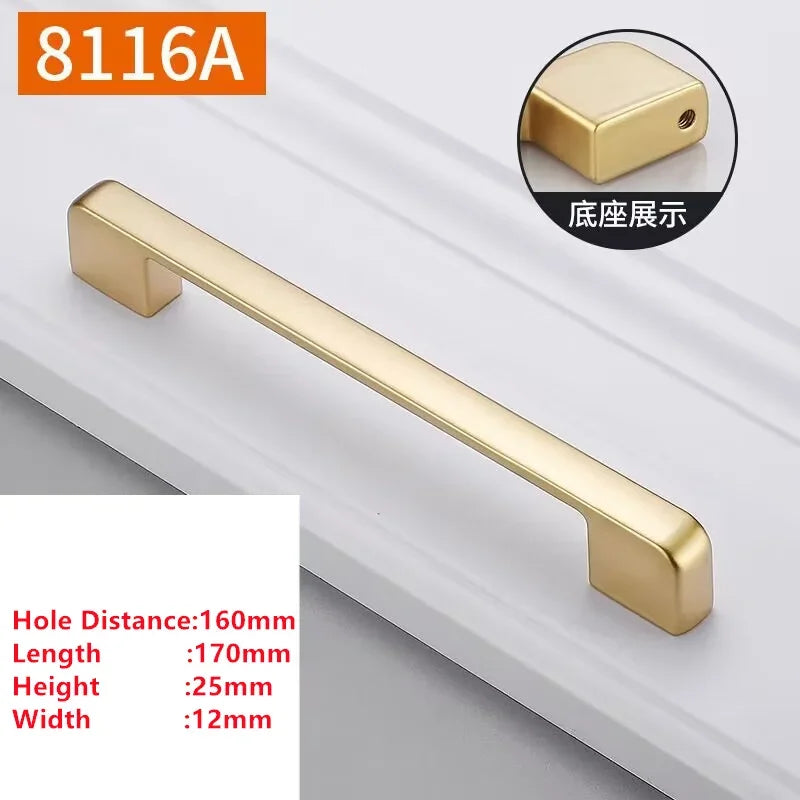 Pearl Gold Aluminum Cabinet Drawer Handle & Furniture Knob