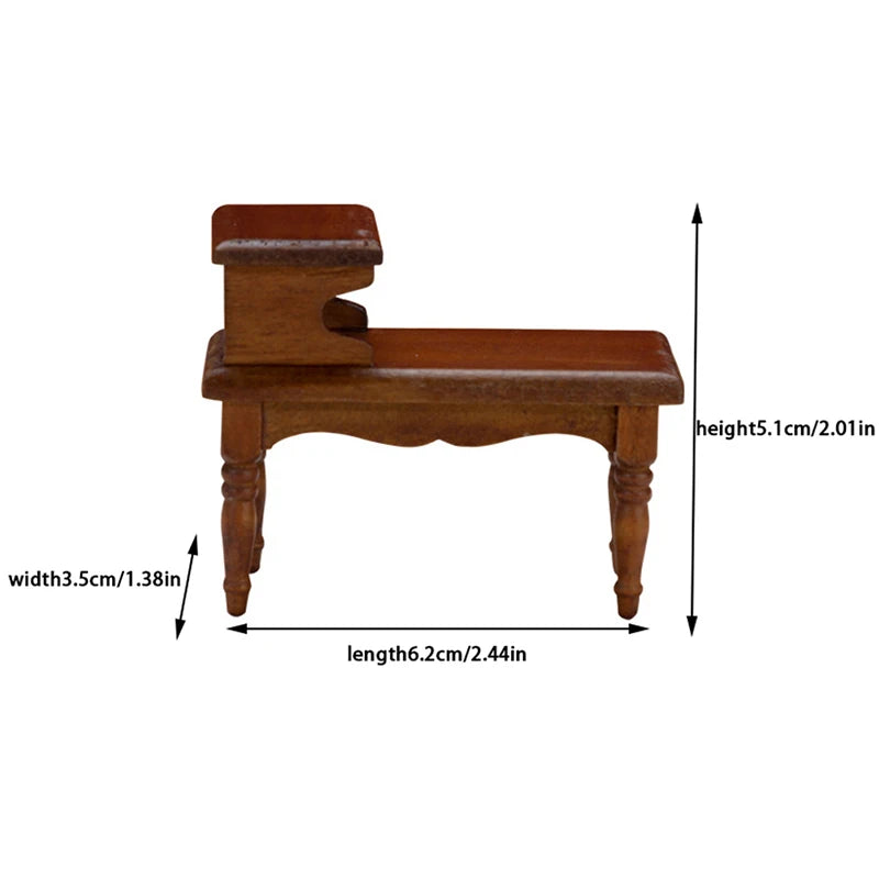 1/12 Miniature Double Layer Tea Table – Birch Wood Dollhouse