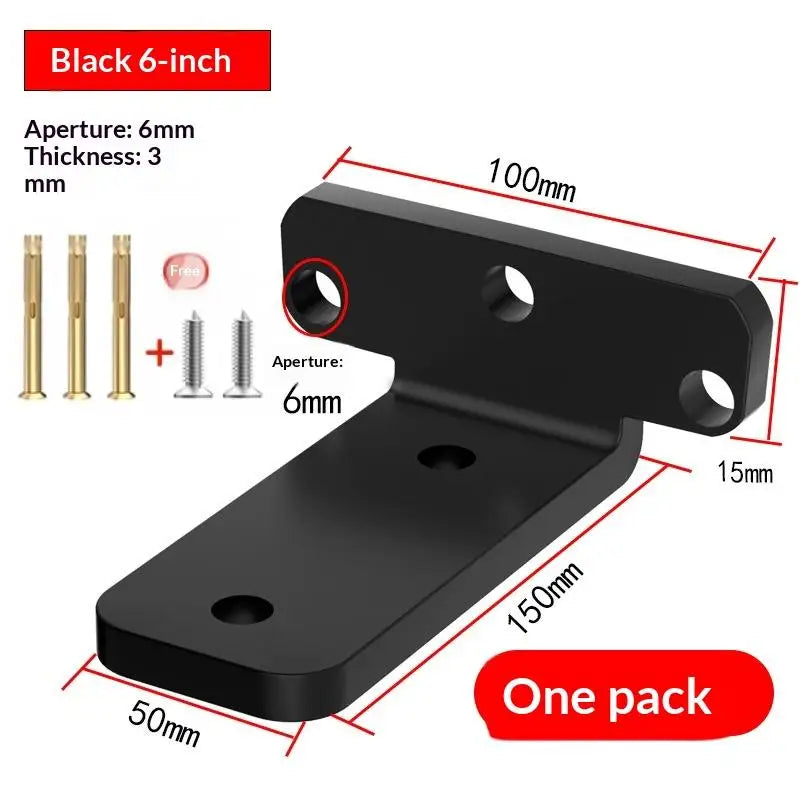New 1Set L-shape Partition Support Brackets Wall Mount Fixed Rack With Screw Heavy Duty Shelf Brackets Industrial Metal Bracket Peaceful Pleasures Health and Wellness Black 150mm as pic