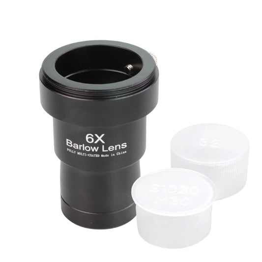 Telescope Barlow Lens 6X 1.25inch (3.17cm) Telescope Accessories All-Metal Multi-Coated Broadband Green Film Achromatic Optical Lens Suitable for Astronomy Eyepieces Peaceful Pleasures Health and Wellness 6X