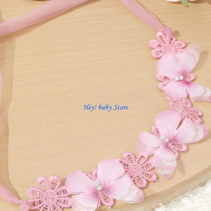Newborn Baby Girl Photography Dress & Butterfly Headband Set