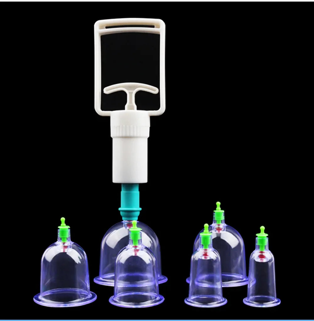 6-Piece Vacuum Cupping Set with Pump Gun – Anti-Cellulite