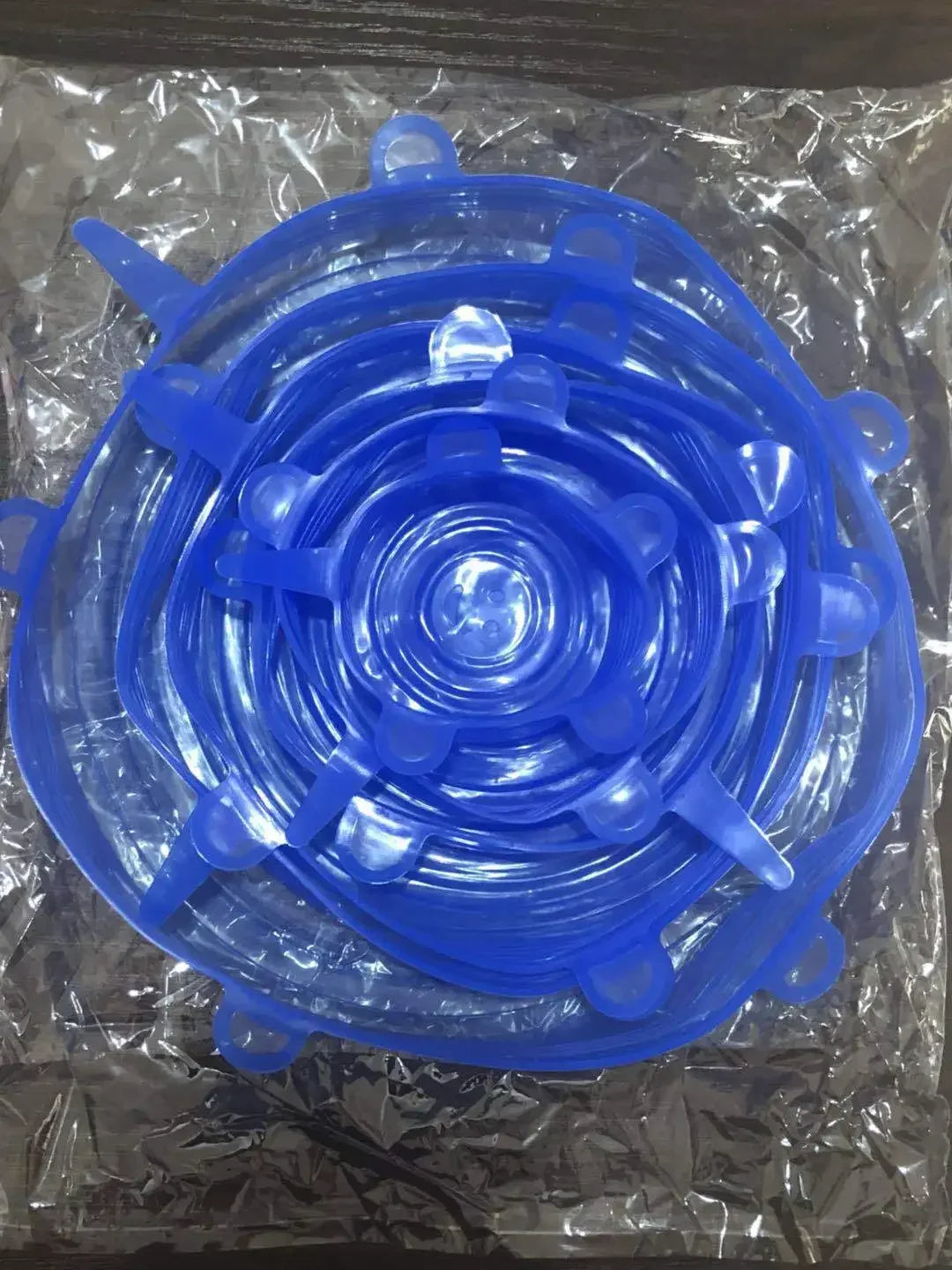 Food Cover For Kitchen Accessory Reusable Sealed Lid Package Silicone Adjustable Elastic Silicone Caps Fresh-keeping Home Garden Peaceful Pleasures Health and Wellness Blue 6Pcs 9.5cm