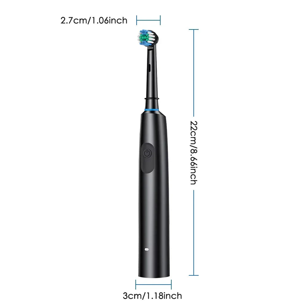 Smart Rotating Timing Electric Toothbrush, Rechargeable Rotary Toothbrush with 4 Heads, 5 Modes Setting Teeth Whitening Oral Car Peaceful Pleasures Health and Wellness