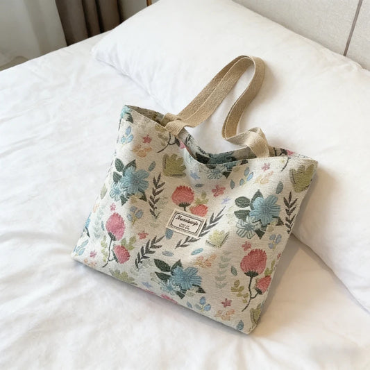 Large Capacity Niche Shoulder Bag Women New Canvas Tote Bag Class Handbag Commuter Tote Bag Fashion Versatile Casual Daily Bags Peaceful Pleasures Health and Wellness