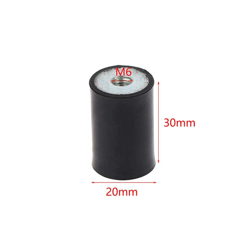 Anti Vibration Pad Damper-Metal Silentblock Type DD Rubber Mount Flat Base Block M4 M5 M6 M8 Female Thread Rubber Shock Absorber Peaceful Pleasures Health and Wellness 20x30mm M6