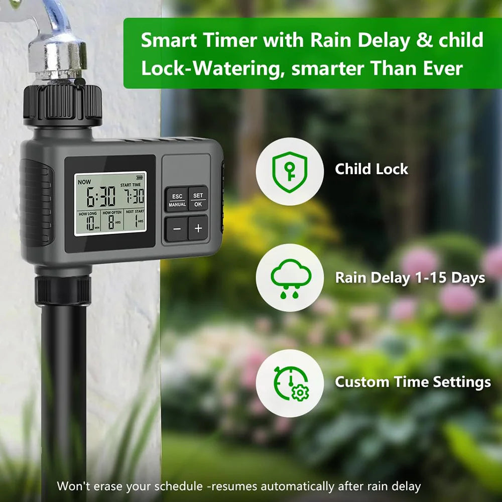 360° Free-bend Misting Nozzle Garden Programmable Timer Misting Cooling System Adjustable Atomizer Sprayer Outdoor Watering Kits Peaceful Pleasures Health and Wellness