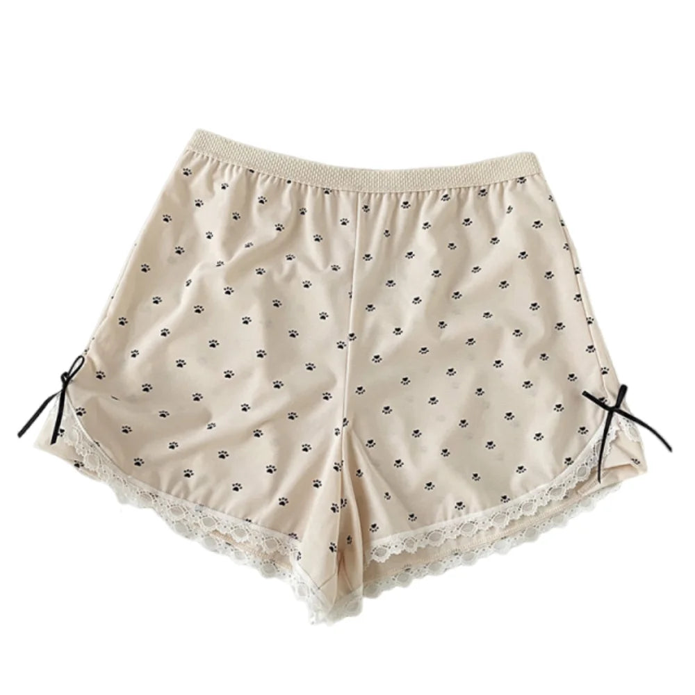 Women's Lace Safety Shorts | Soft Mid-Waist Polka Dot Underpants Women's Safety Shorts Peaceful Pleasures Health and Wellness Skin Color One Size