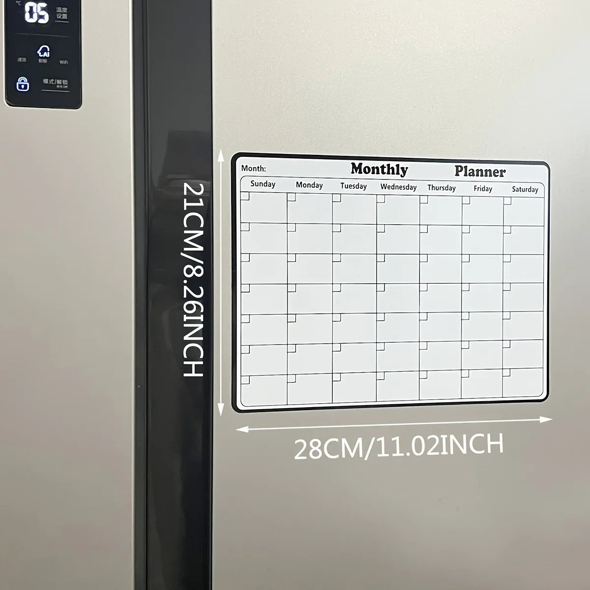 Magnetic Dry Erase Fridge Calendar Monthly Planner Whiteboard